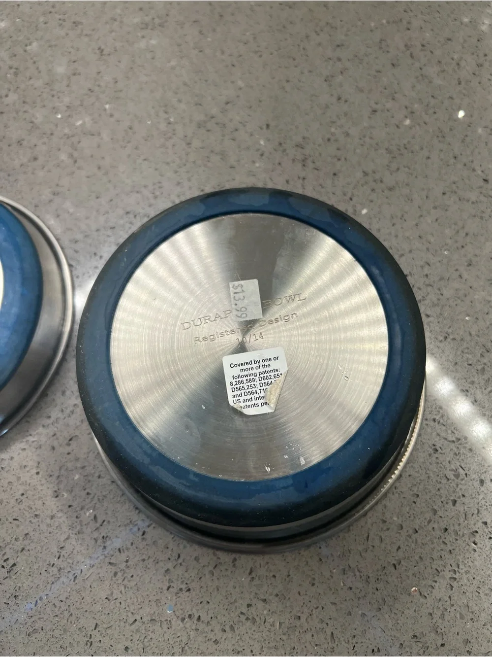 New! Set of two Durapet Stainless Steel Pet Bowls - Silver